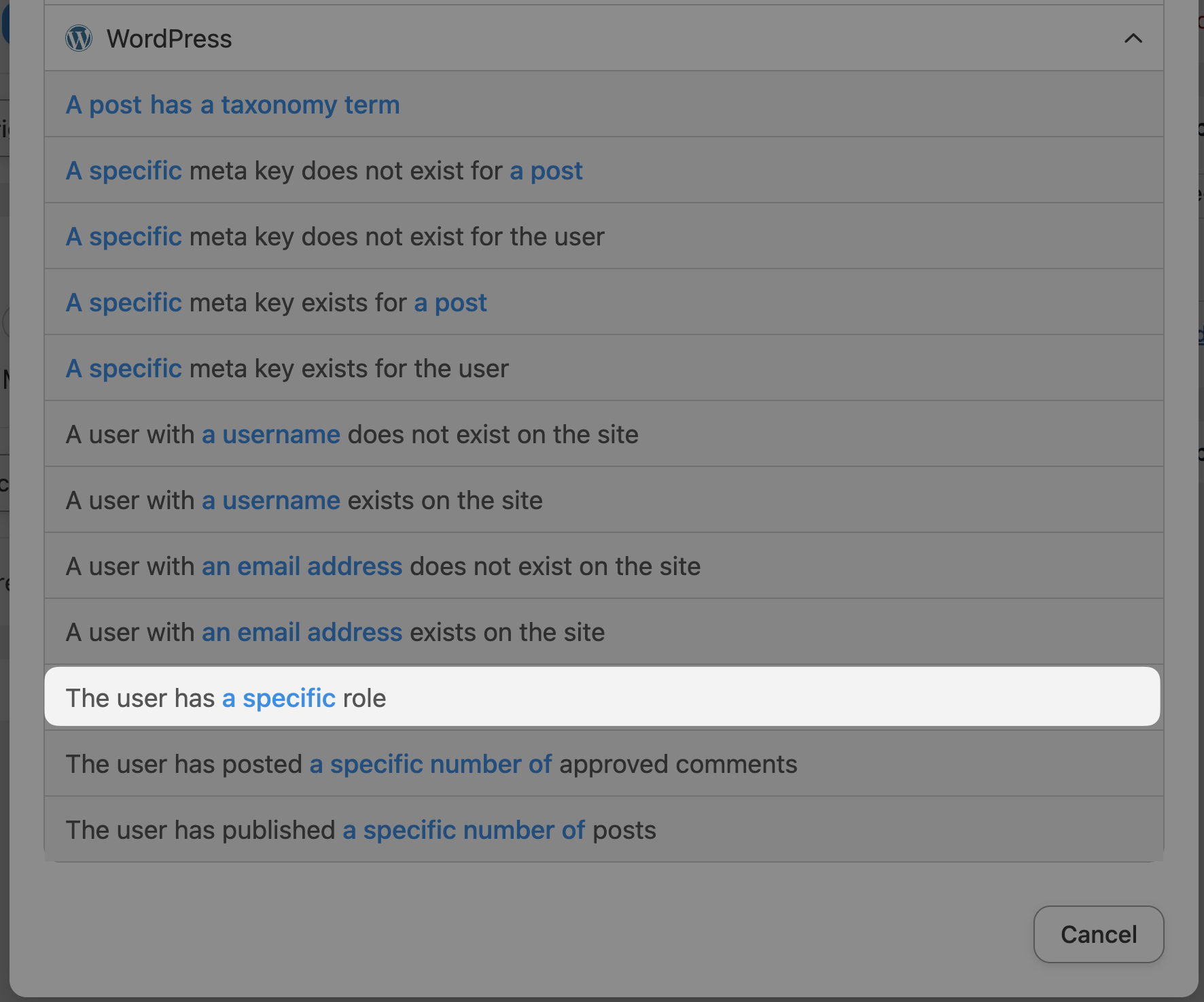 Automator LearnDash Action Filter Configuration Window