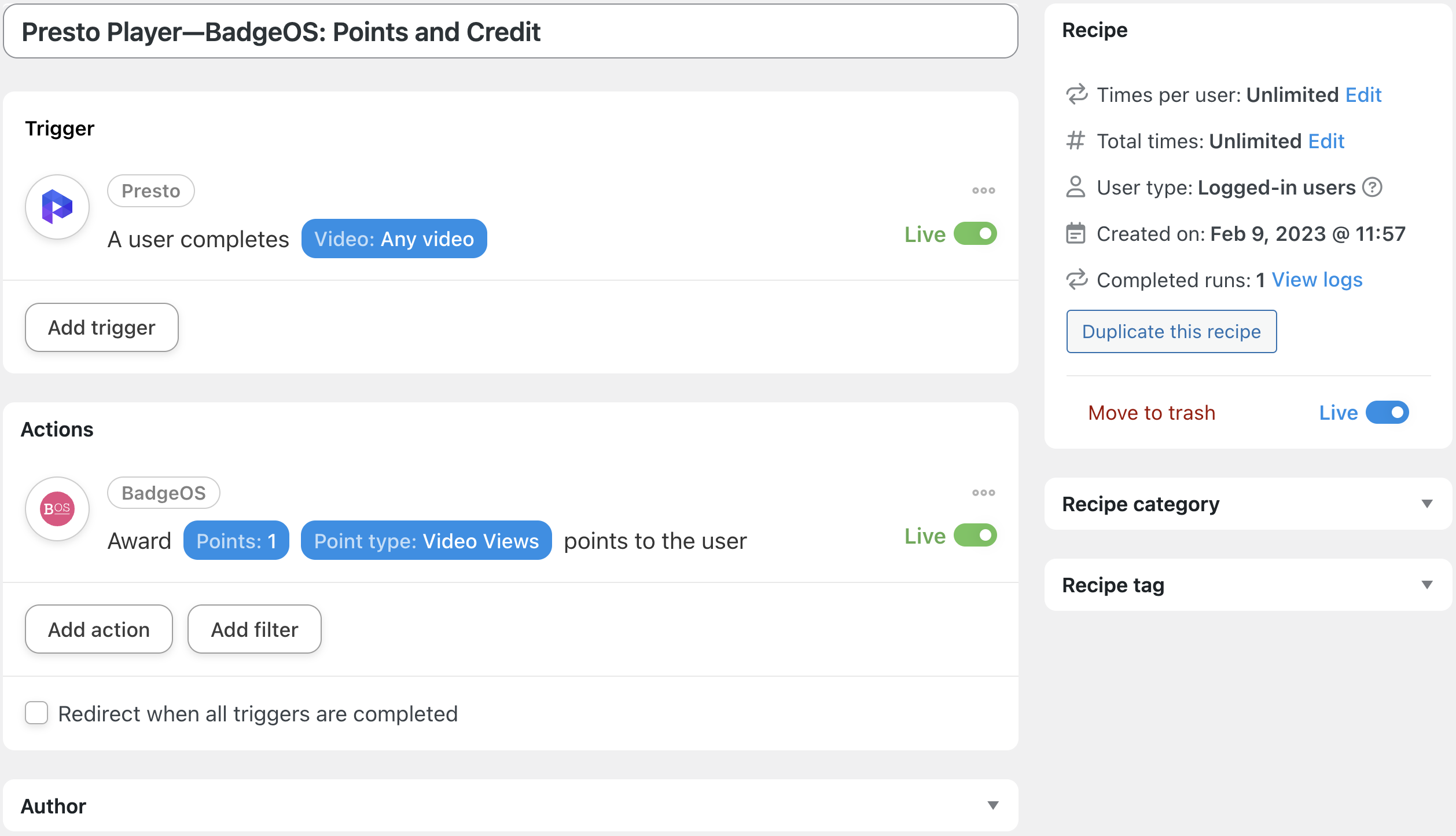 5 Ways to Automate Presto Player — Automator Presto Player BadgeOS Recipe