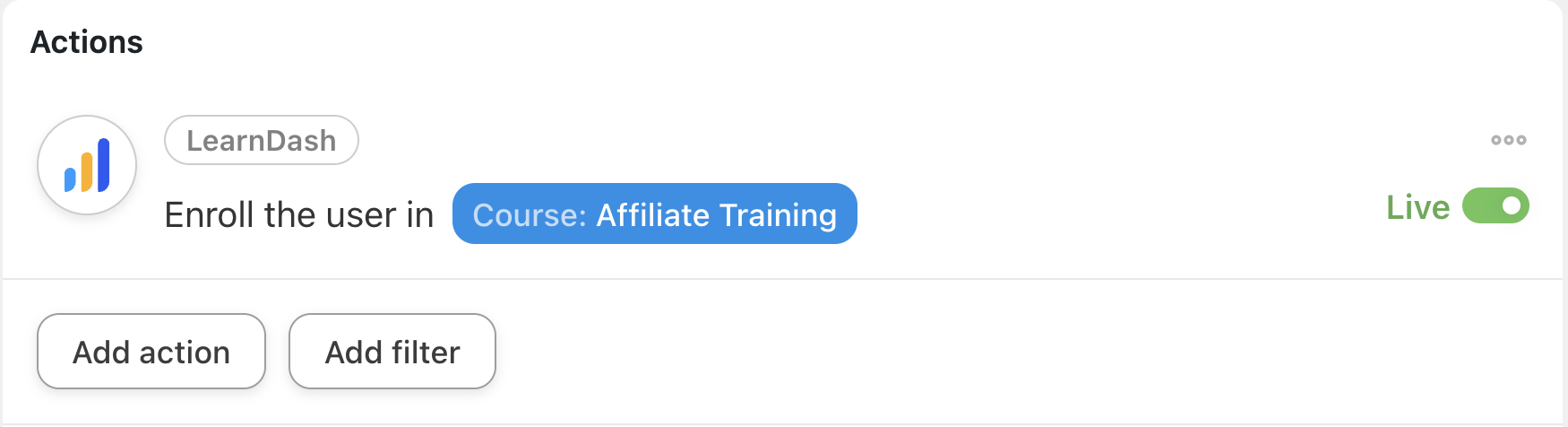 How to Automate Your Affiliate Marketing Program in WordPress 24 Uncanny Automator LearnDash Actions Enroll the user in a course Live