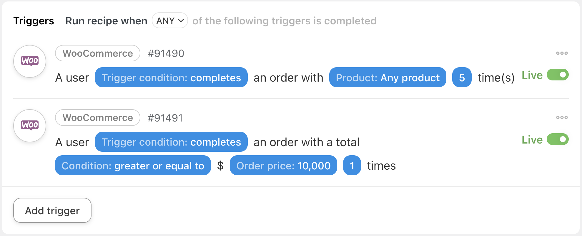How to Automate Your Affiliate Marketing Program in WordPress 6.2 — Uncanny Automator WooCommerce Action A user completes an oder... 5 times