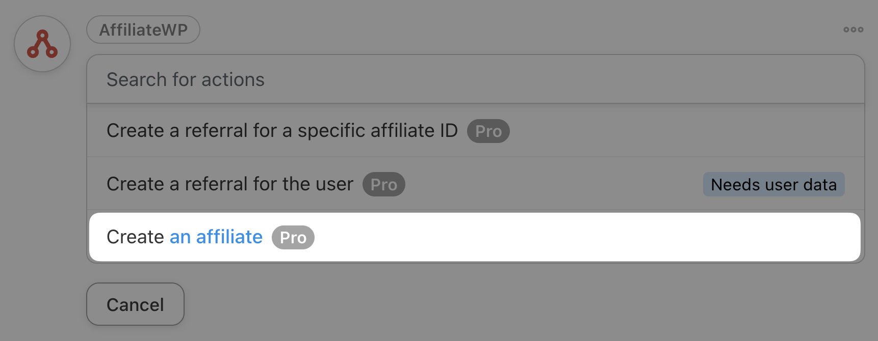 Uncanny Automator Affiliate WP Actions Create an affiliate