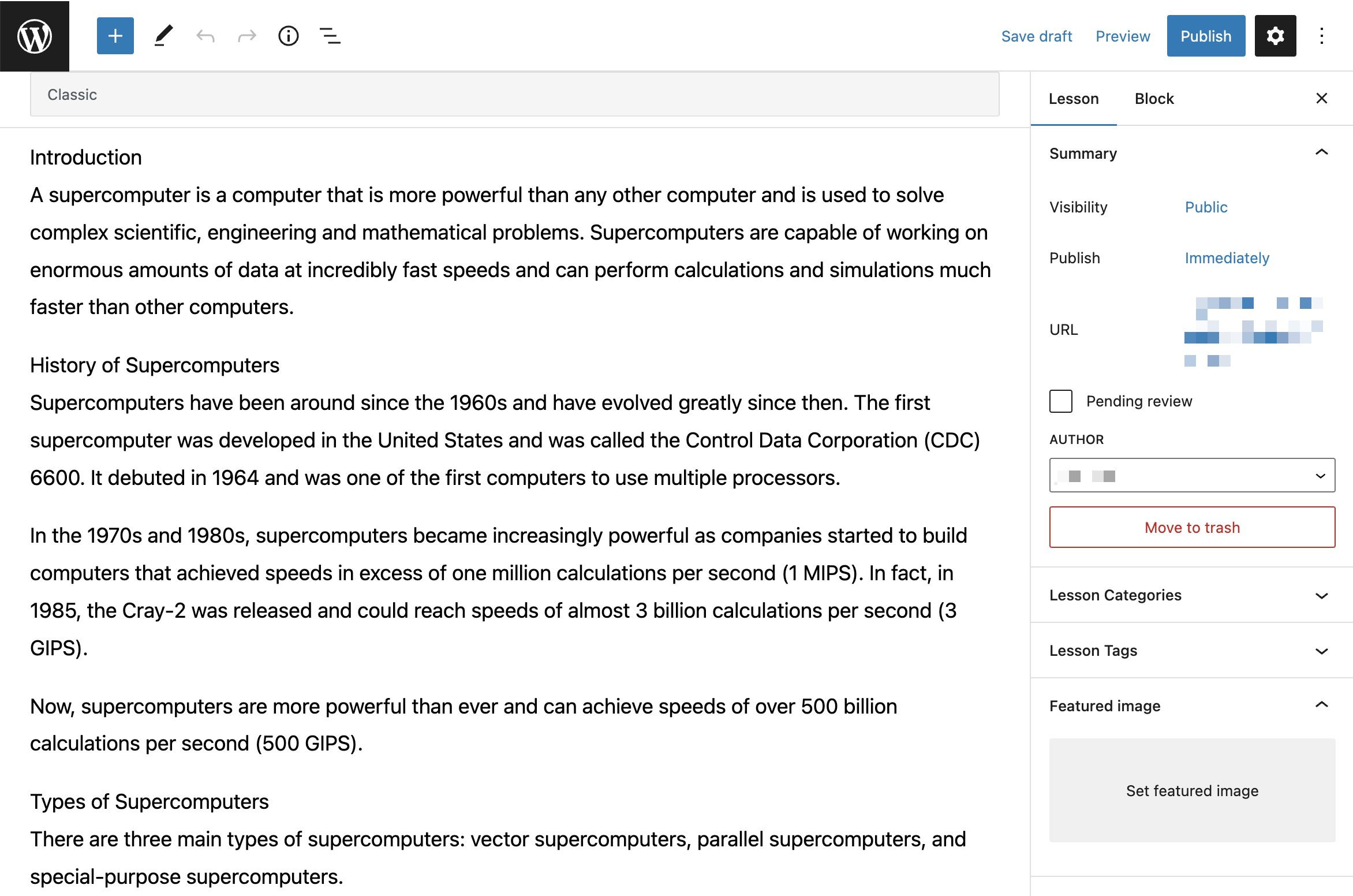 OpenAI Sample Writing on Introduction to Supercomputers