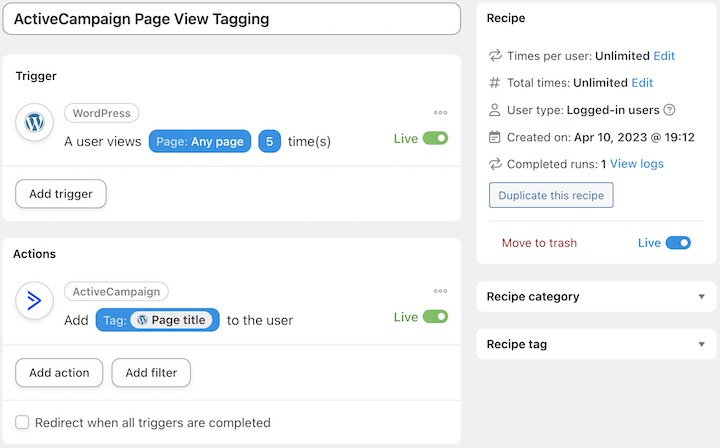wordpress-automation-activecampaign-tag