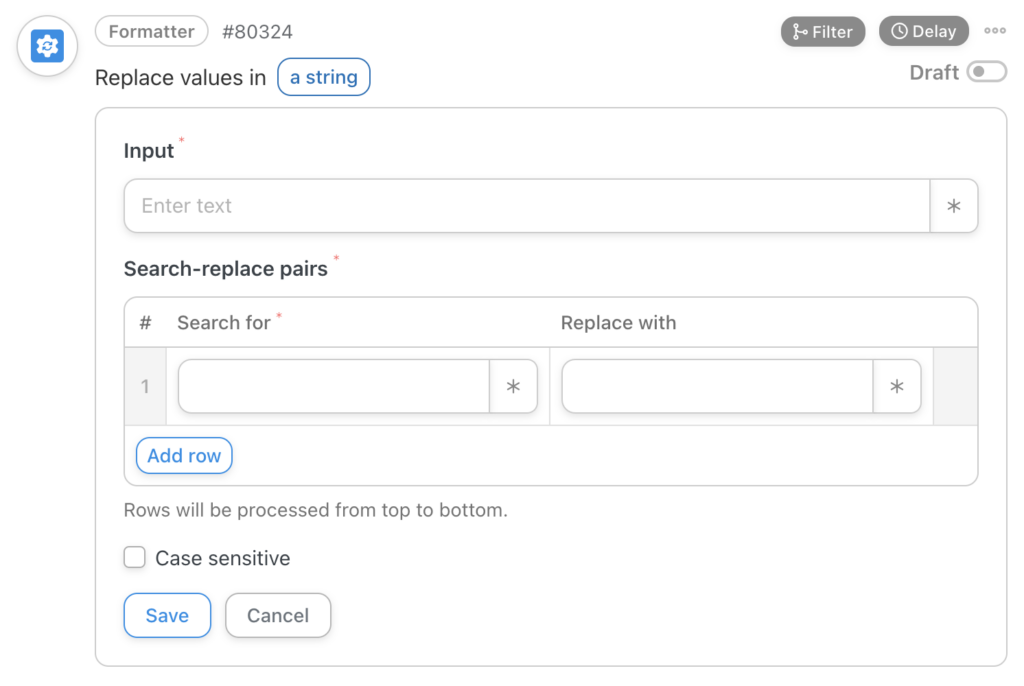 Formatter Search & Replace