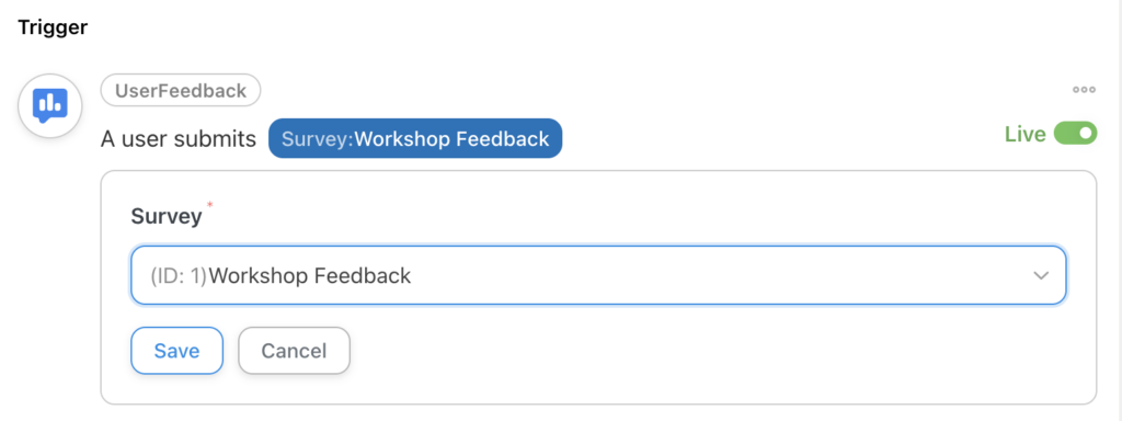 UserFeedback Trigger