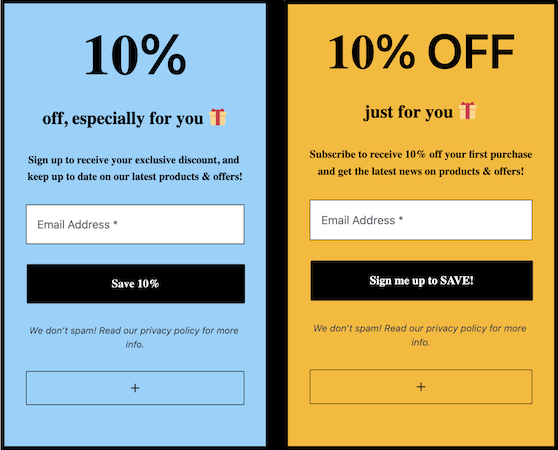 a/b testing sign up form comparison