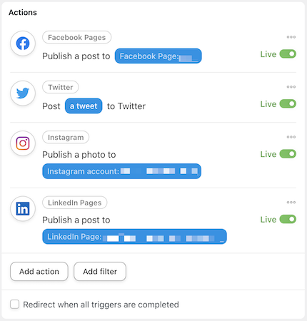 automator social media integrations