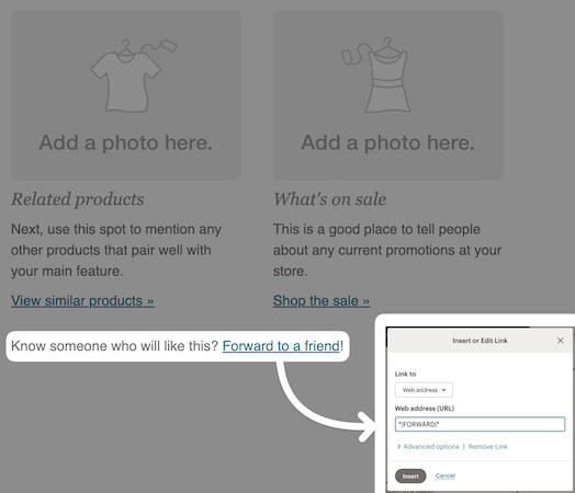 mailchimp "forward to a friend" link