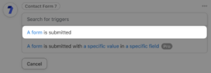 contact form 7 action a form is submitted