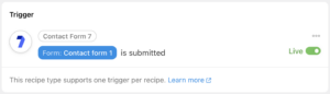contact form 7 action a form is submitted live