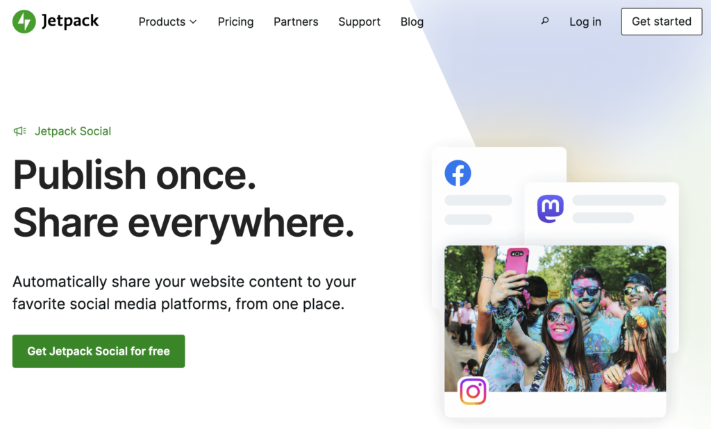 jetpack social homepage