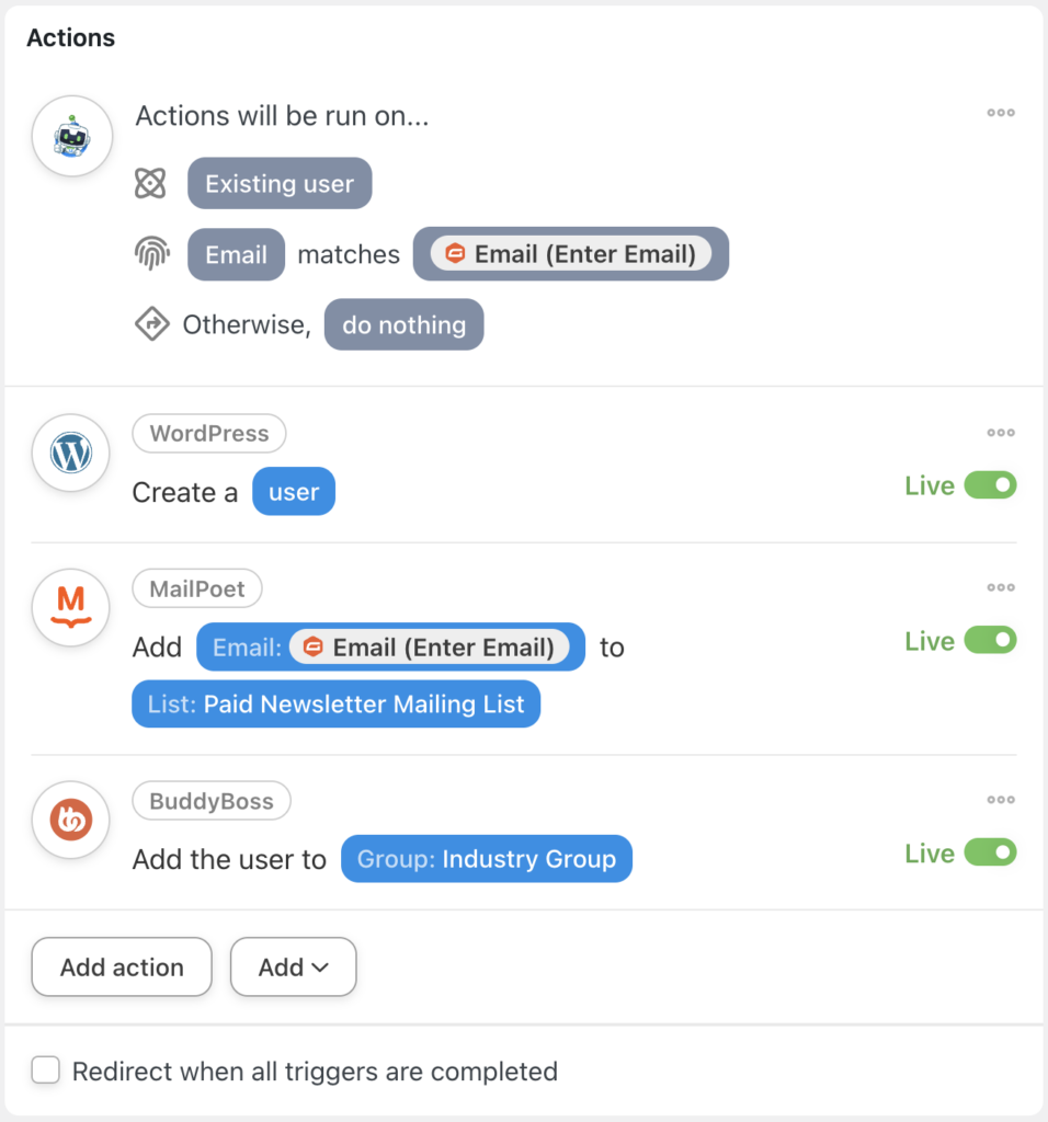 paid newsletter with gravity forms mailpoet and buddyboss