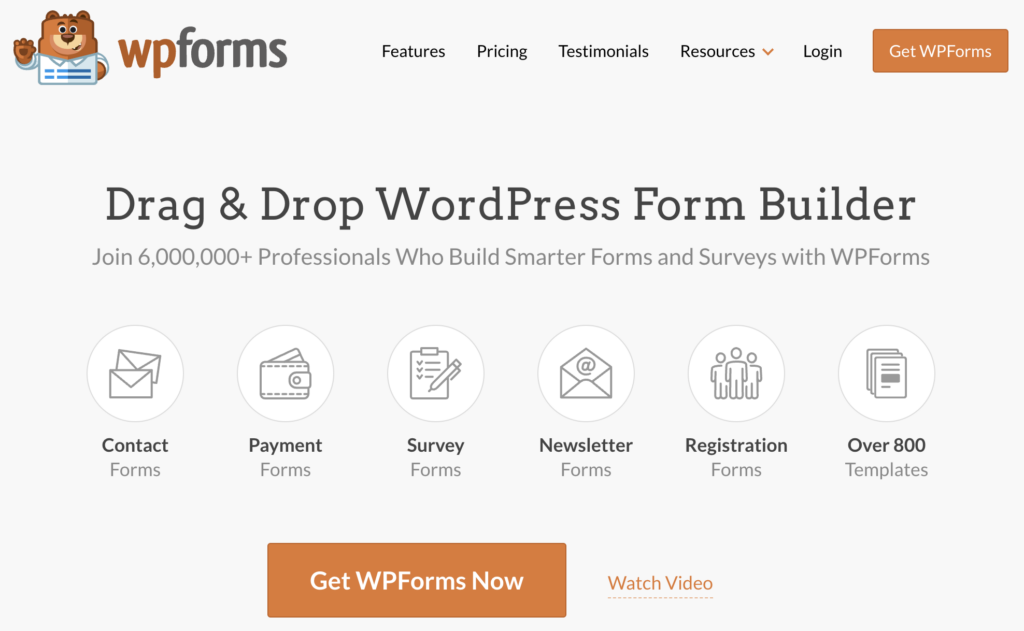 wpforms homepage
