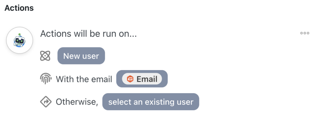 automator actions will be run on new users
