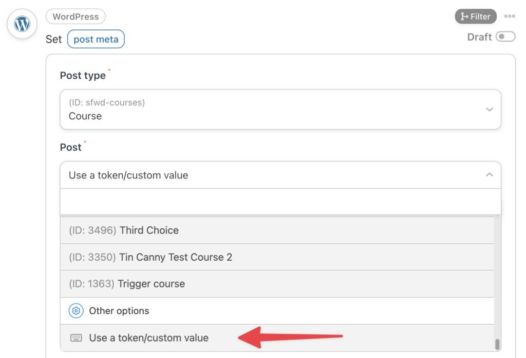Update courses in a loop
