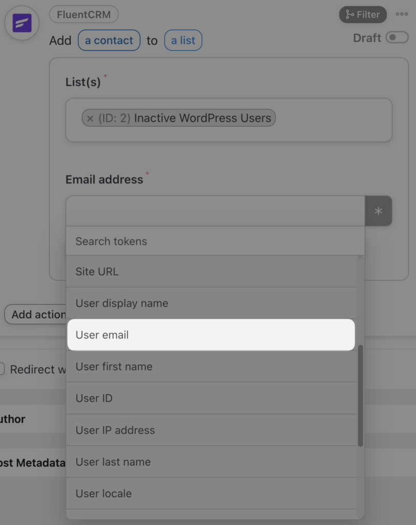 user-email-token-crm-integration