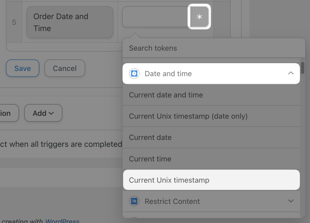 current-unix-timestamp-token