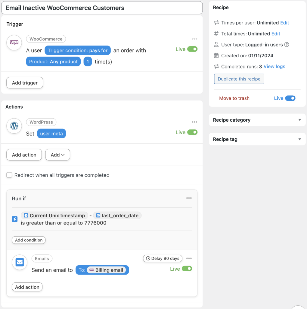 find-inactive-woocommerce-customers-recipe