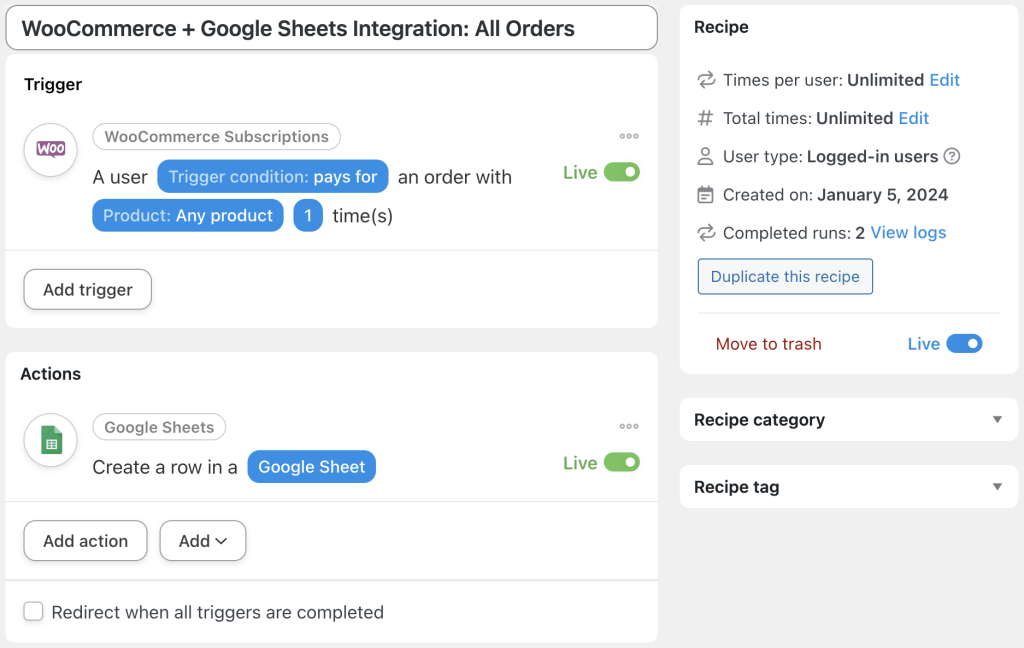 woocommerce-google-sheets-integration-all-orders-recipe