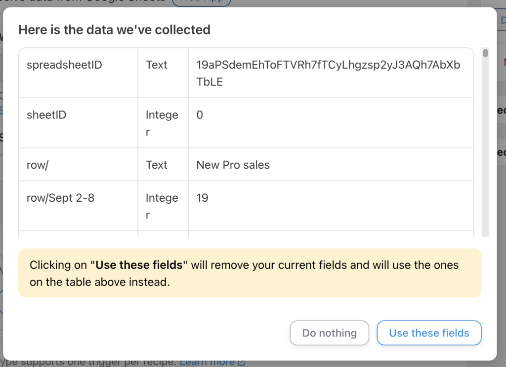 App sample data