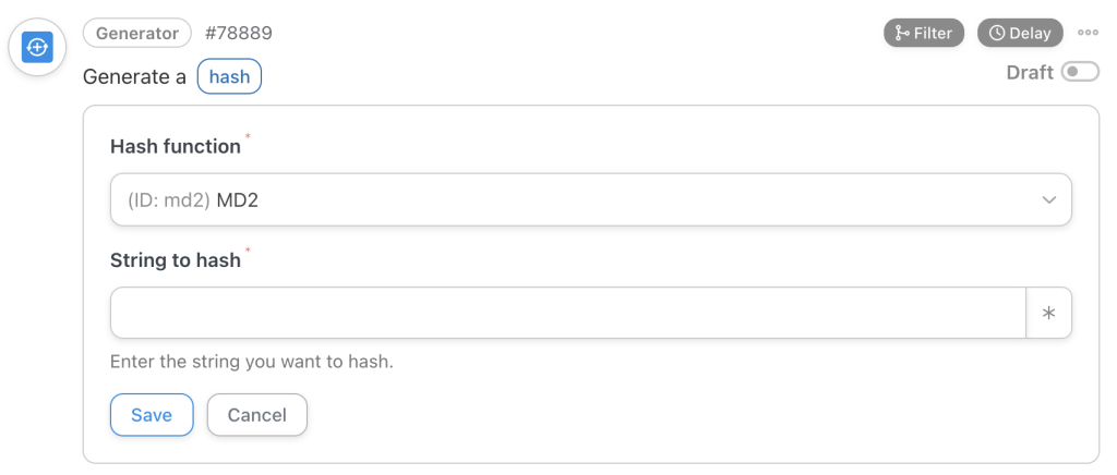Generate a hash for WordPress