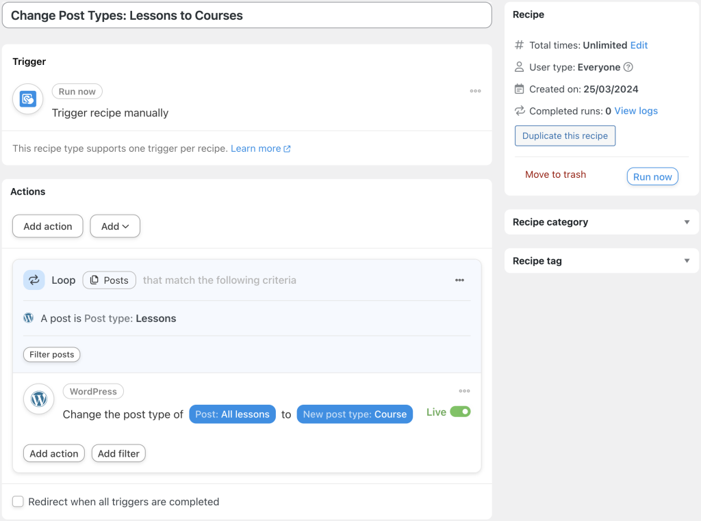 change-post-type-lessons-to-courses-recipe