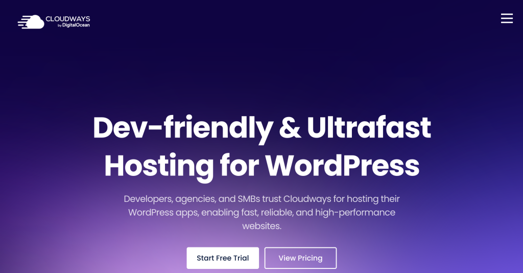 Cloudways homepage.
