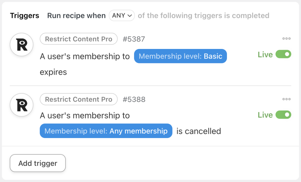 restrict-content-pro-triggers-live