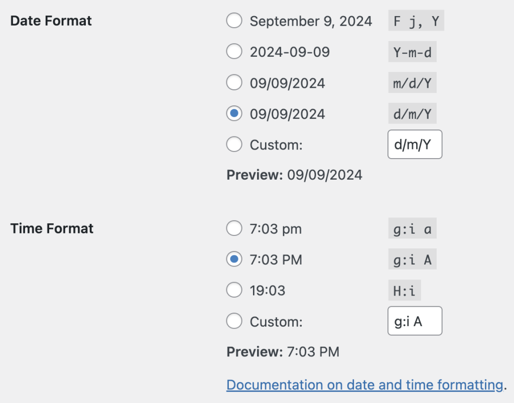 wordpress-date-and-time-format-settings