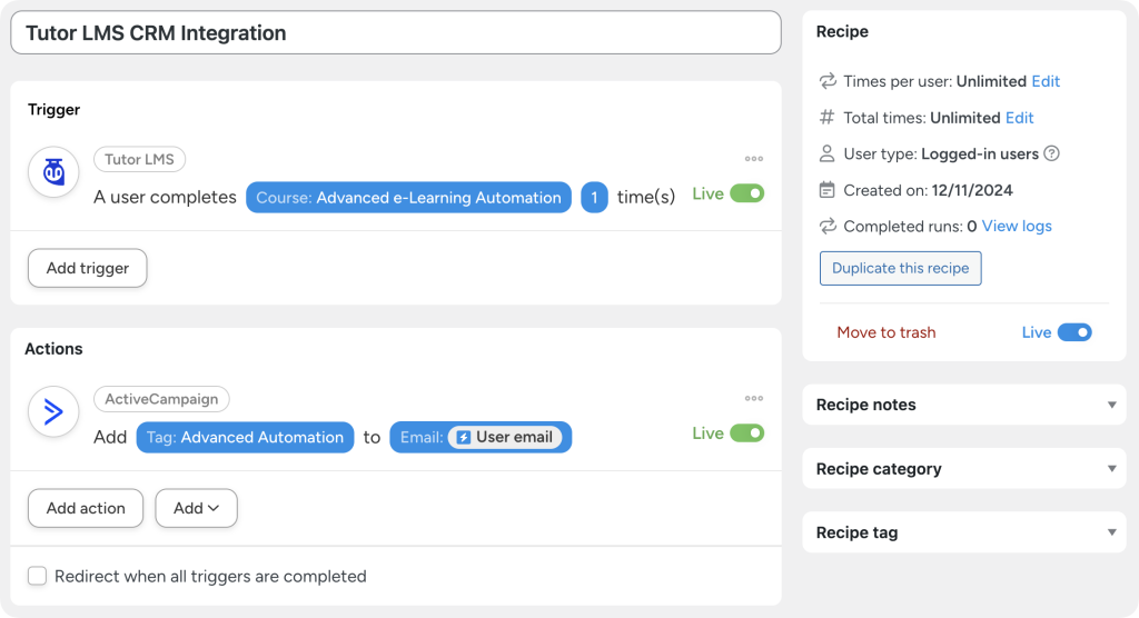 tutor-lms-crm-integration-automator-recipe