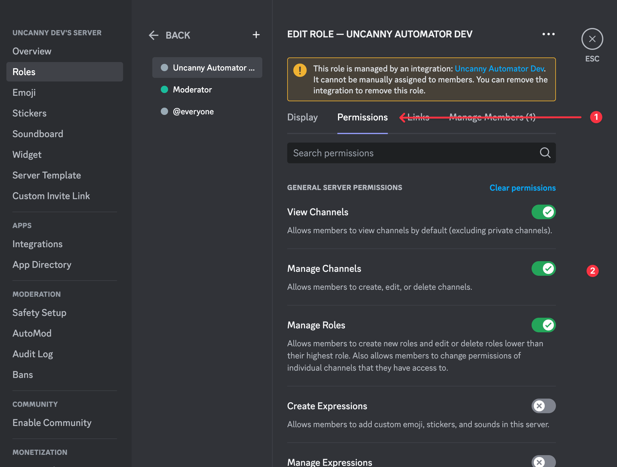Bot permissions