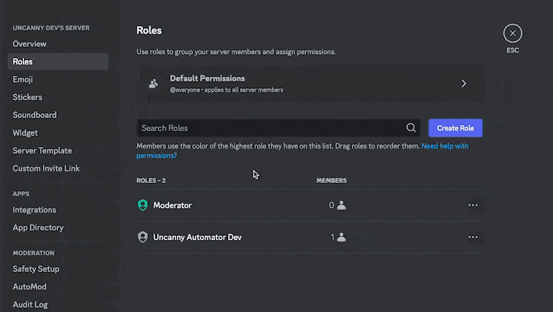 Discord role adjustment
