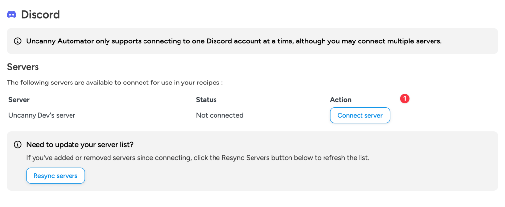 Uncanny Automator connecting Discord Servers