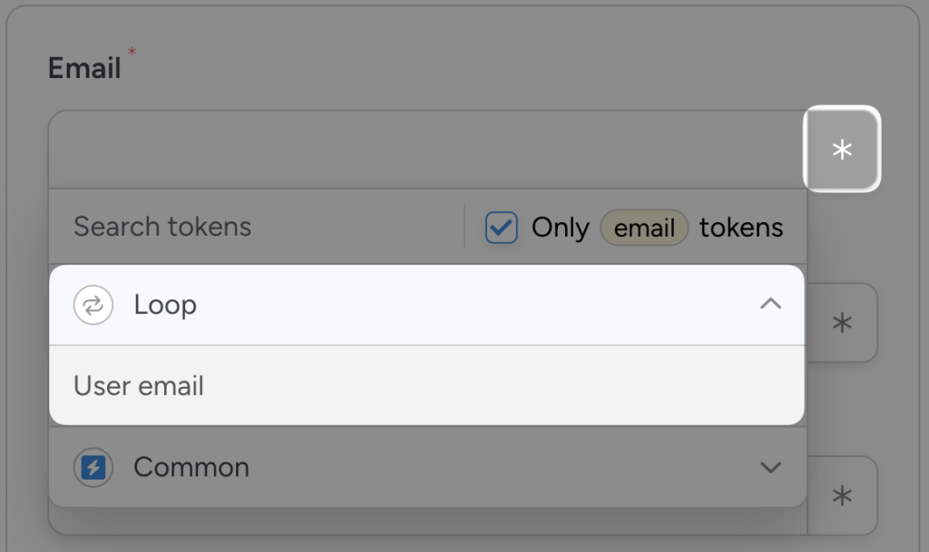 automator-user-loop-email-token
