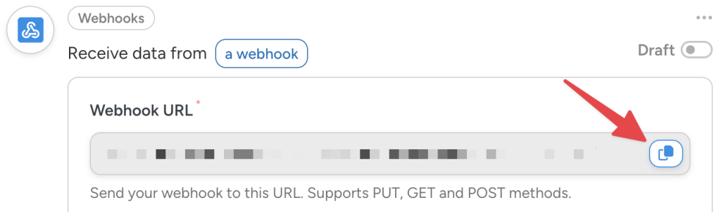 automator-receive-webhook-copy-url-button Uncanny Automator webhook trigger setup with a copy button for the webhook URL.