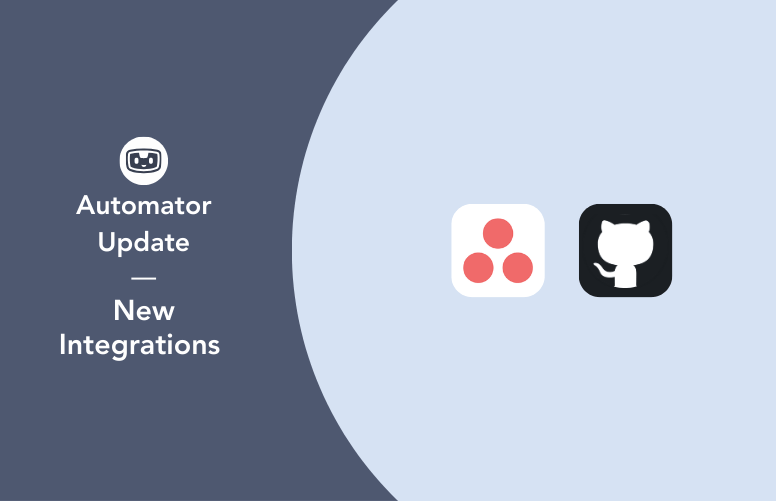 Uncanny Automator 6.9 release featured image, showing the Asana and GitHub icons as new integrations.
