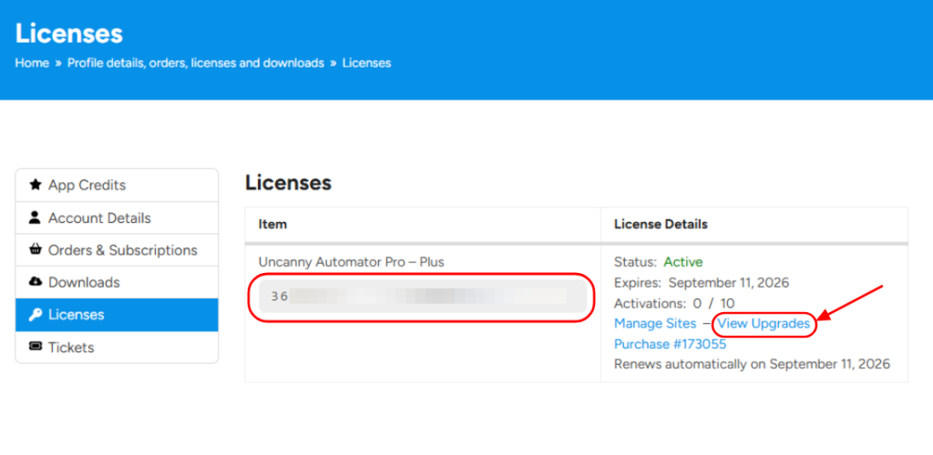 Uncanny Automator Account Upgrade License